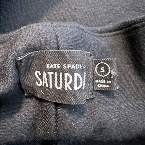 Kate Spade Saturday Top in Black Jersey Long Sleeves Square Neckline Size Small - Picture 4 of 5